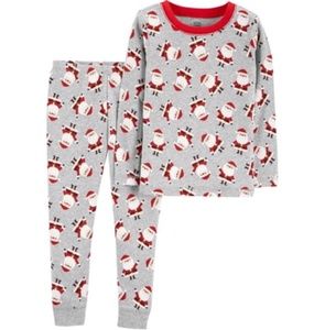 NEW Newborn One Piece Long Sleeve Fleece Sleeper Child of Mine Santa Stripe pjs